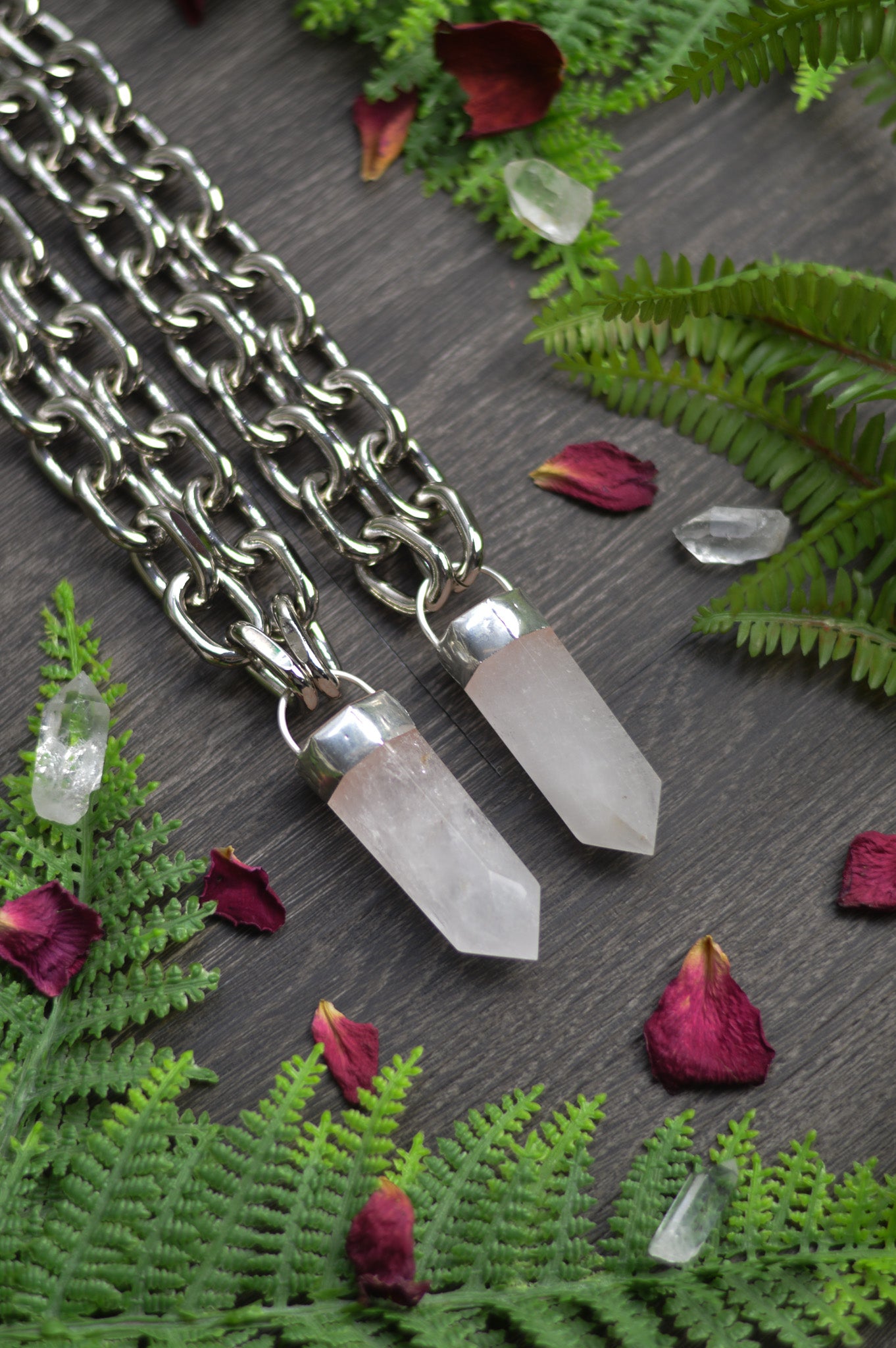 Milky Quartz Chunky Chain Necklace