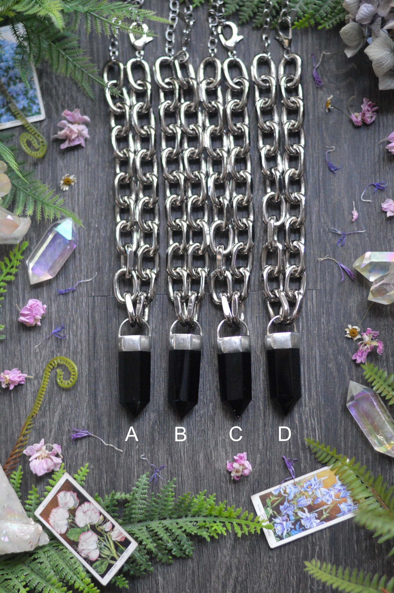 Obsidian Chunky Chain Necklace