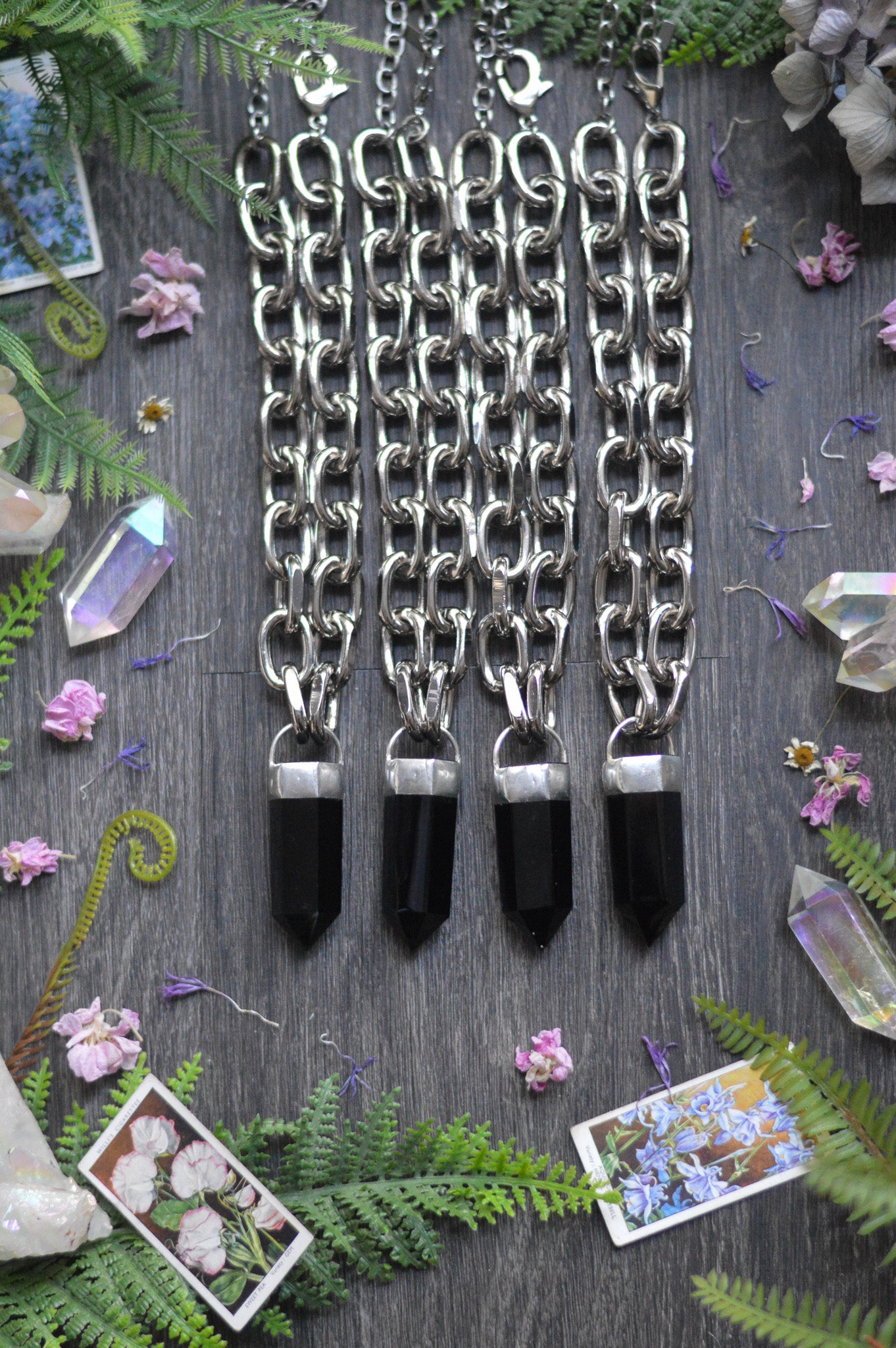 Obsidian Chunky Chain Necklace
