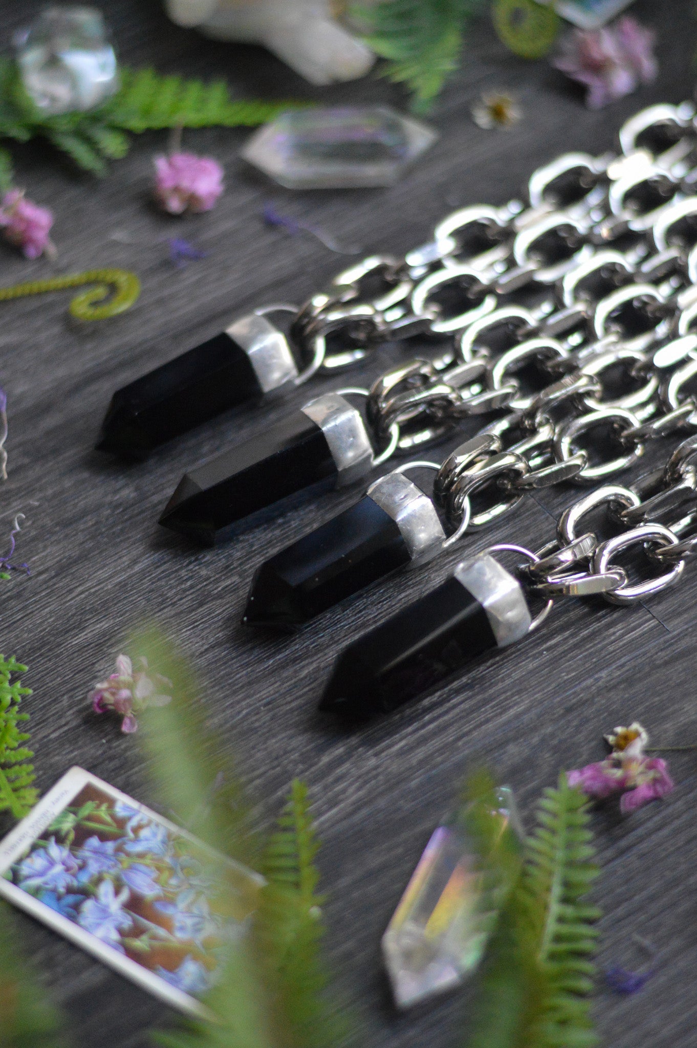 Obsidian Chunky Chain Necklace