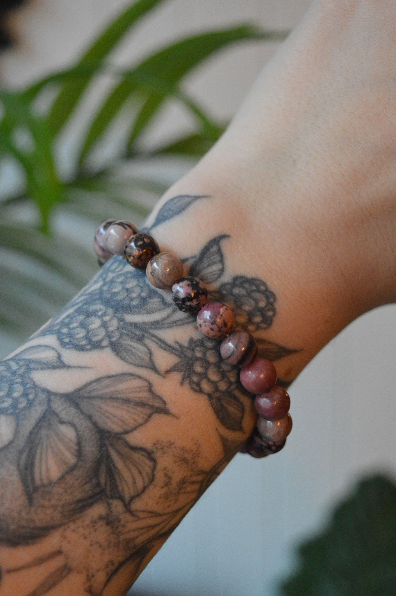 Rhodonite Bead Bracelet