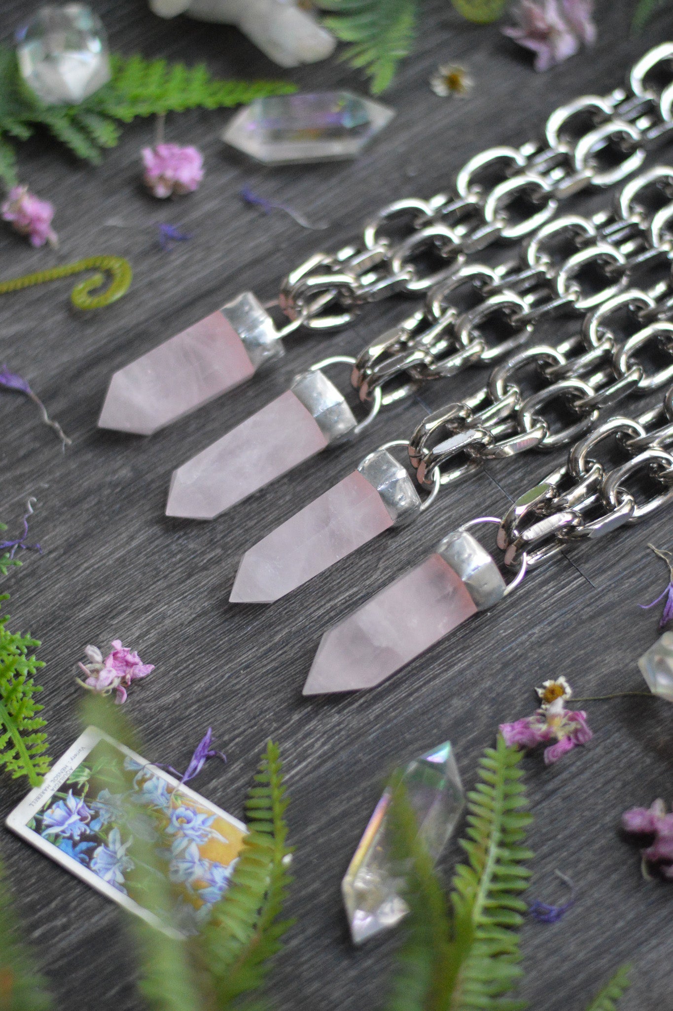 Rose Quartz Chunky Chain Necklace