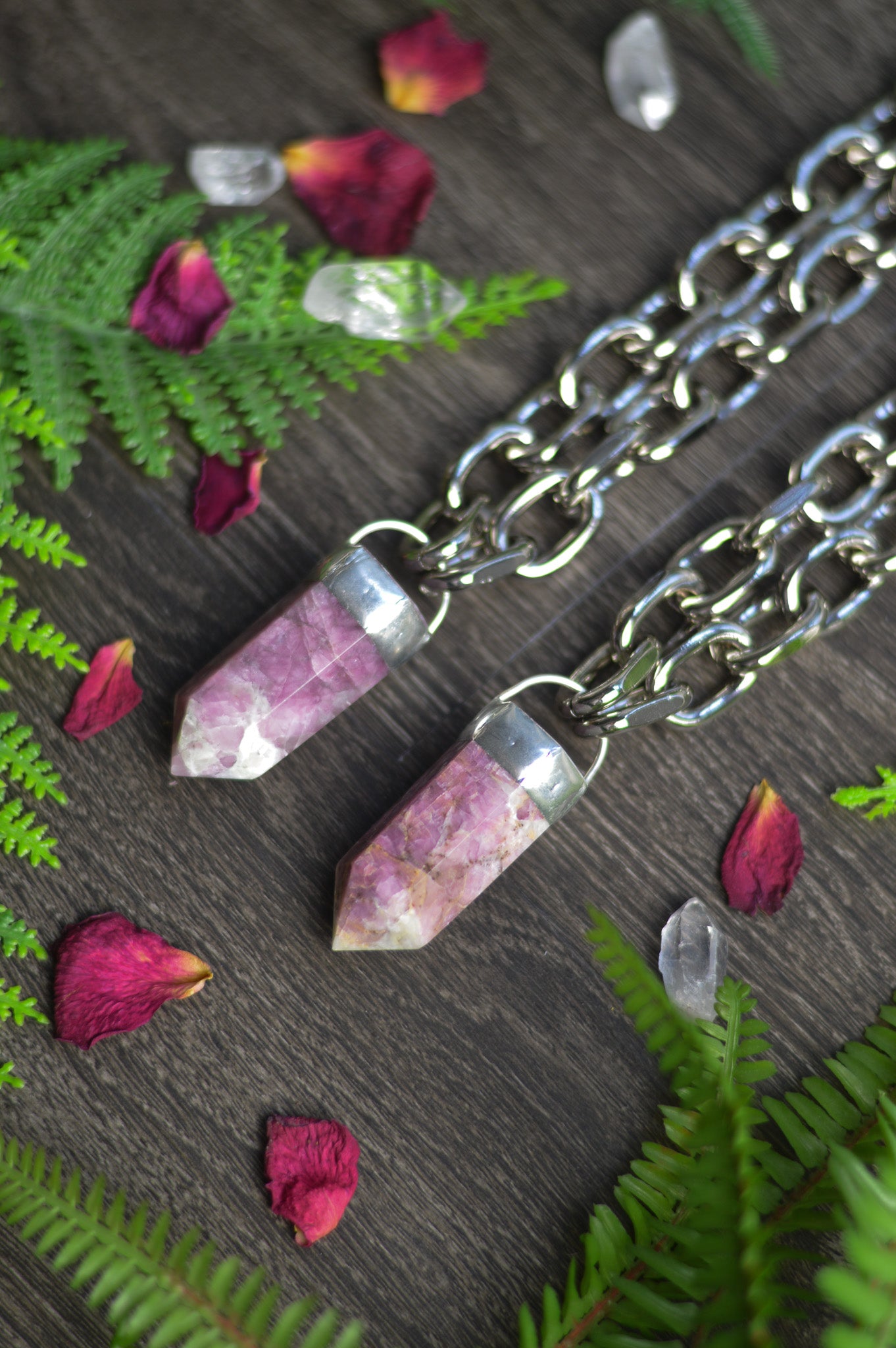 Rubellite (Pink Tourmaline) Chunky Chain Necklace