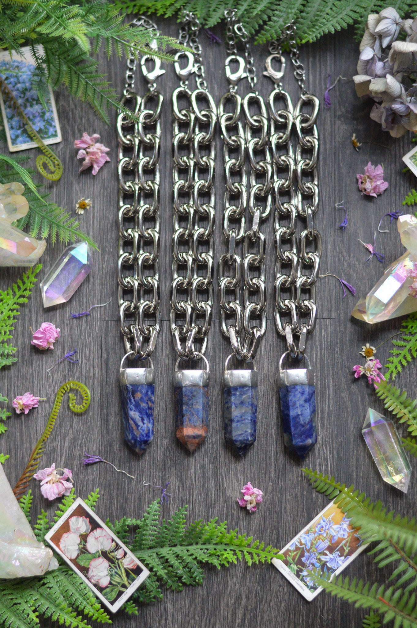 Sodalite Chunky Chain Necklace