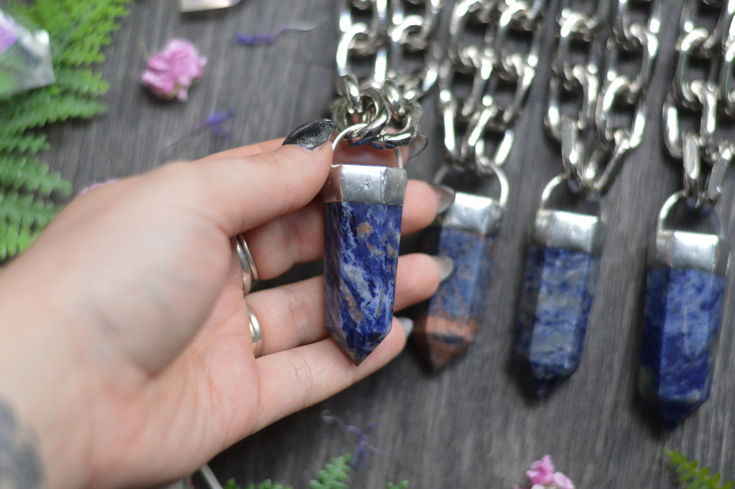 Sodalite Chunky Chain Necklace