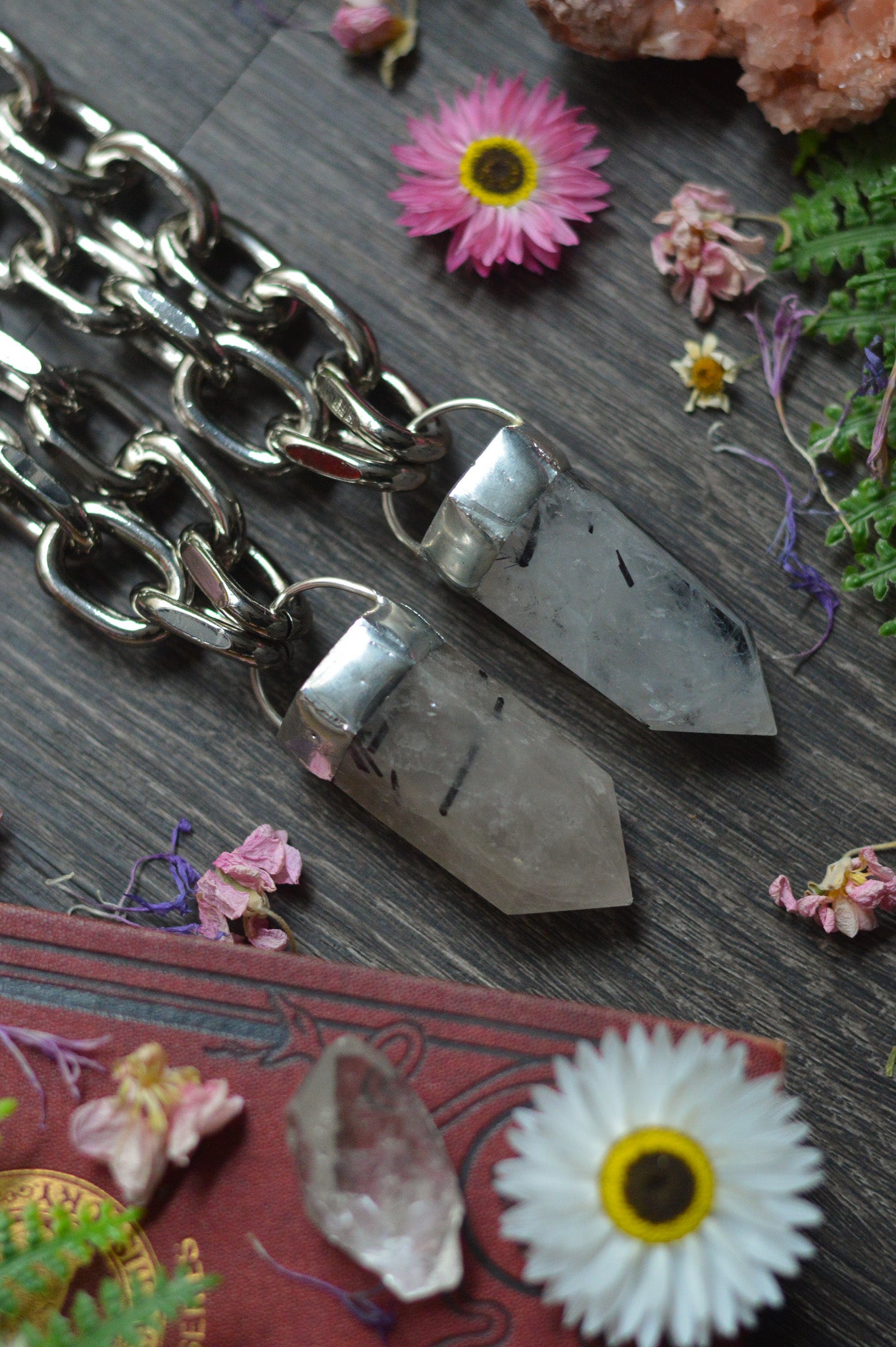 Tourmaline in Quartz Chunky Chain Necklace
