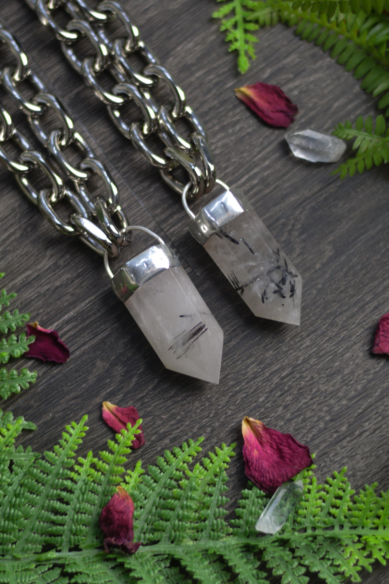 Tourmaline in Quartz Chunky Chain Necklace