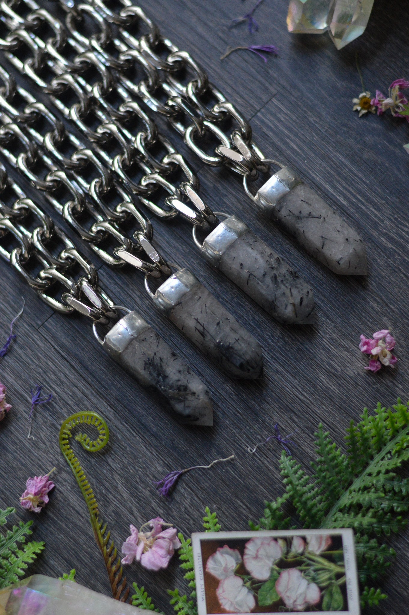 Tourmaline in Quartz Chunky Chain Necklace