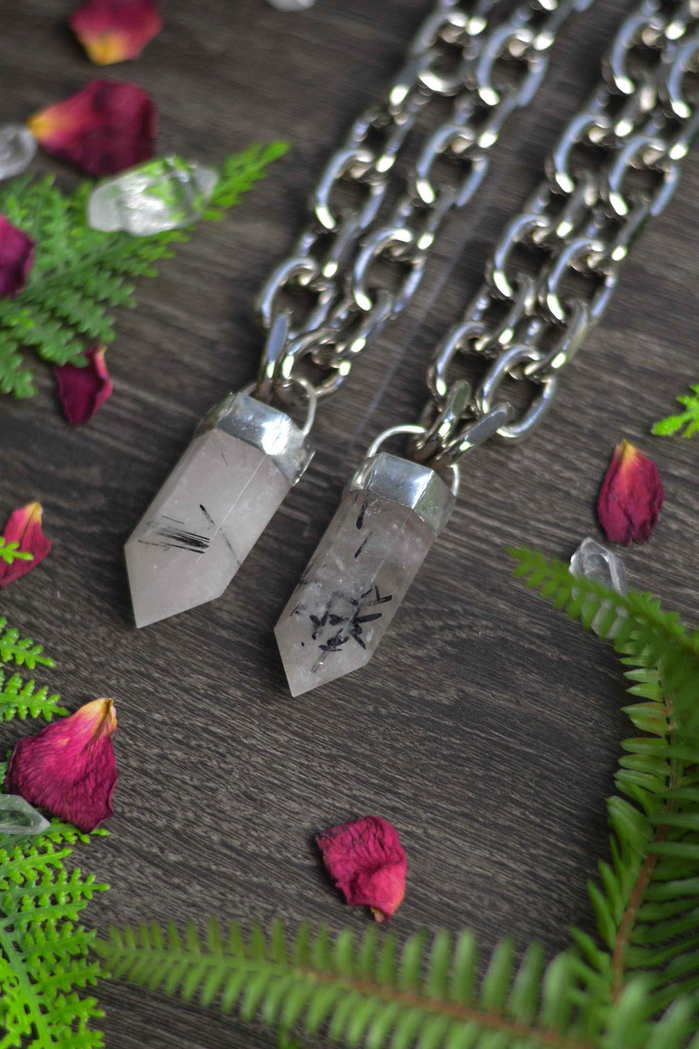 Tourmaline in Quartz Chunky Chain Necklace
