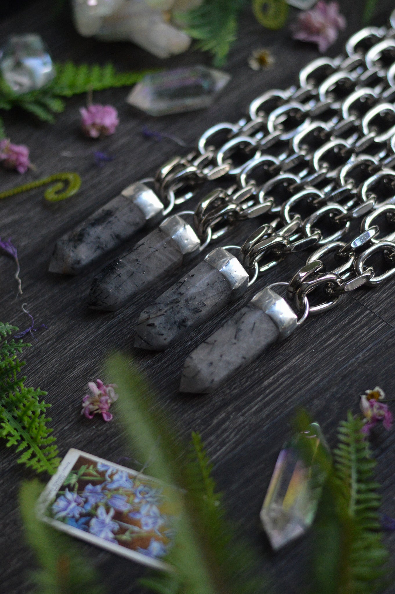 Tourmaline in Quartz Chunky Chain Necklace