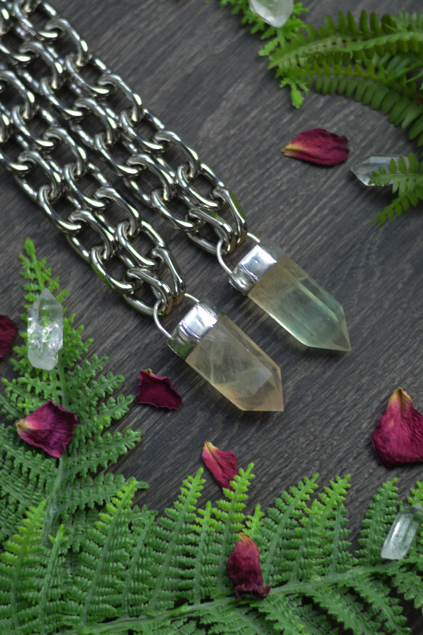 Pastel/Yellow Fluorite Chunky Chain Necklace