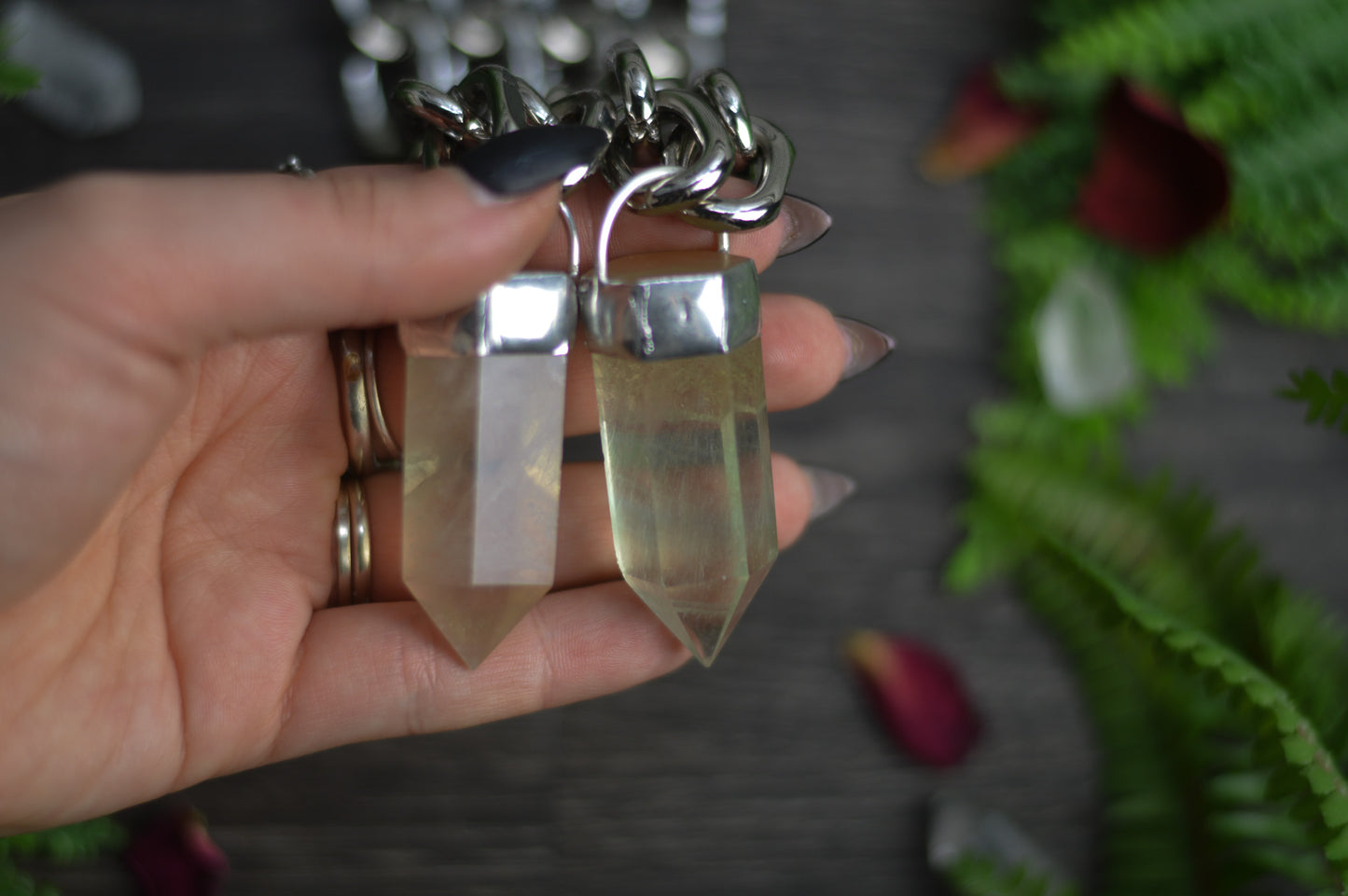 Pastel/Yellow Fluorite Chunky Chain Necklace