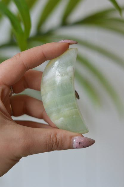 Pistachio Calcite Moon