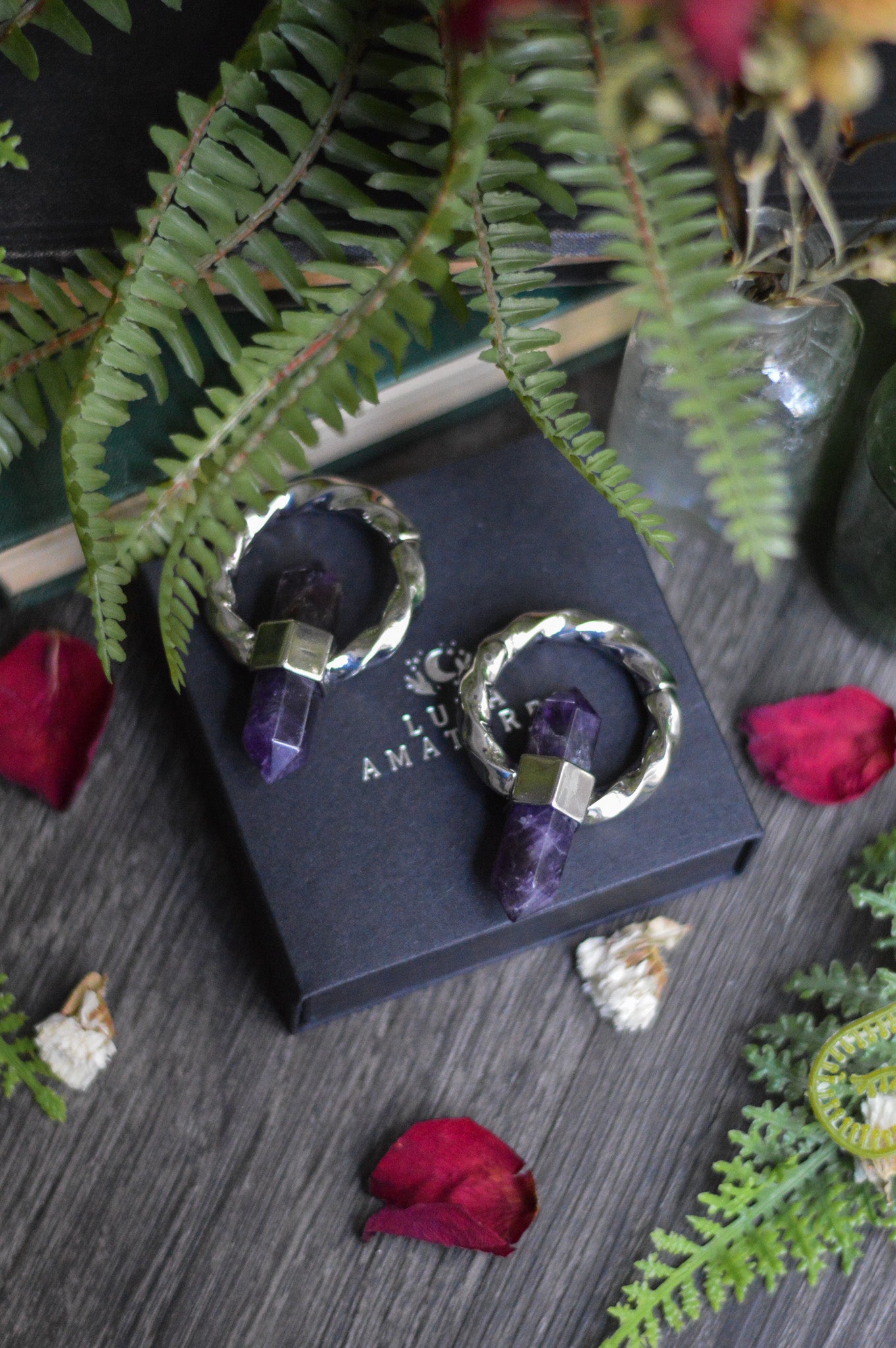 Amethyst Ear Weights - Twisted