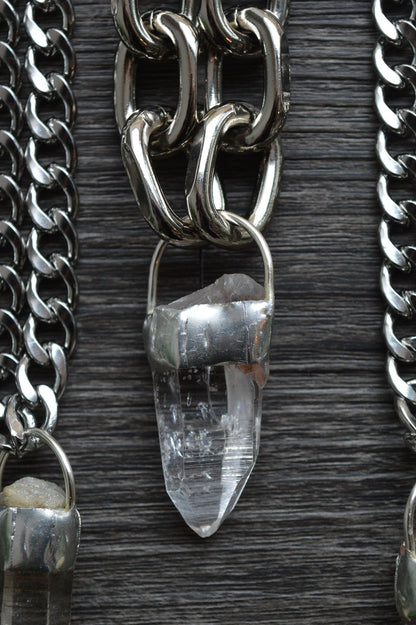Rough Himalayan Lemurian Quartz Chunky Chain Necklace
