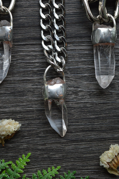 Rough Himalayan Lemurian Quartz Chunky Chain Necklace