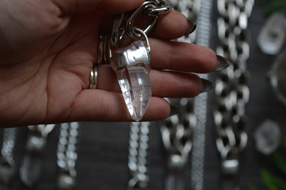 Rough Himalayan Lemurian Quartz Chunky Chain Necklace