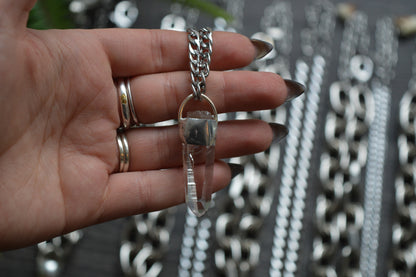 Rough Himalayan Lemurian Quartz Chunky Chain Necklace