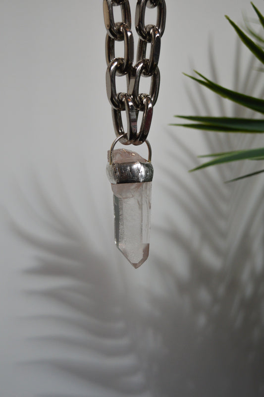 Rough Clear Quartz Chunky Chain Necklace I