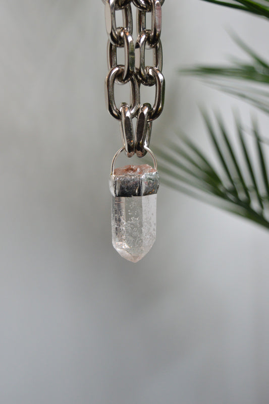 Rough Clear Quartz Chunky Chain Necklace III
