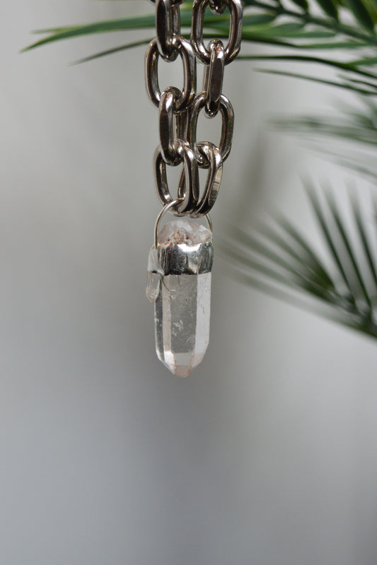 Rough Clear Quartz Chunky Chain Necklace IV