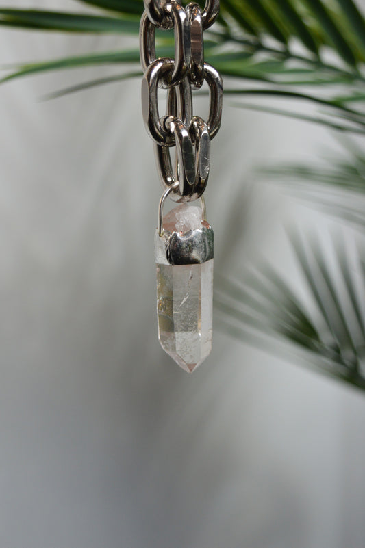 Rough Clear Quartz Chunky Chain Necklace V
