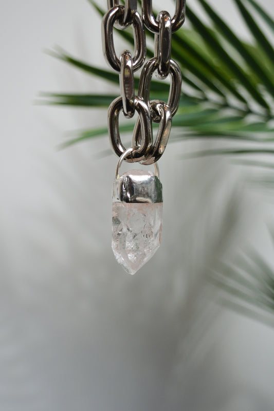Rough Clear Quartz Chunky Chain Necklace VI