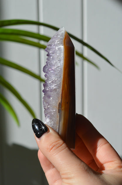 Part Polished Amethyst Cluster Tower
