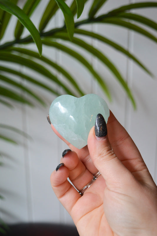 Pistachio Calcite Heart
