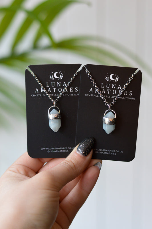 Mini Double Terminated Aquamarine Necklace