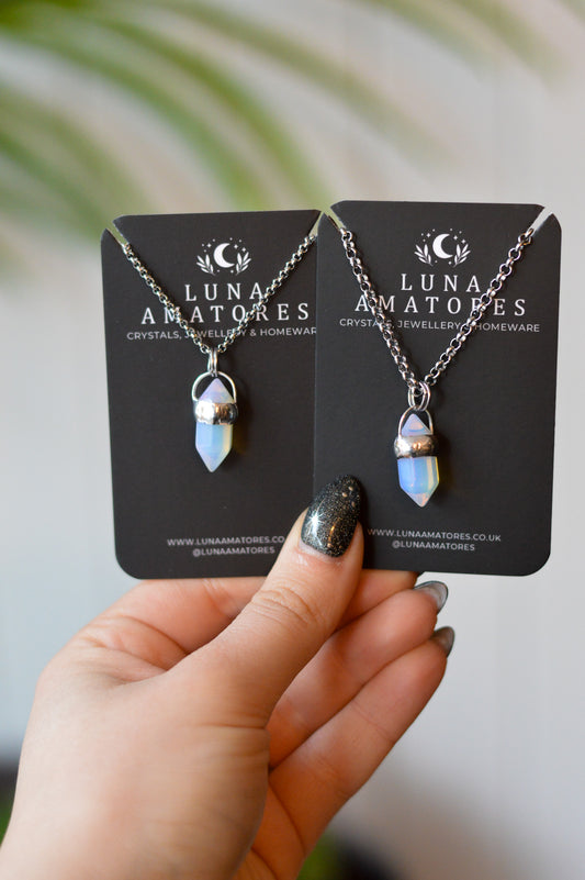Mini Double Terminated Opalite Necklace (manmade stone)