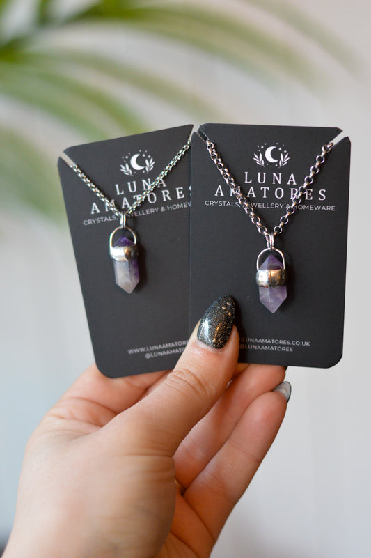Mini Double Terminated Amethyst Necklace