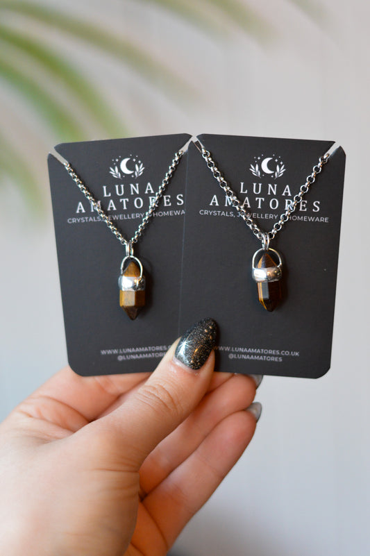 Mini Double Terminated Tigers Eye Necklace