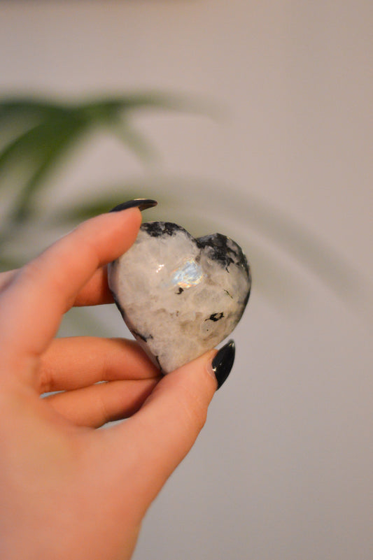 Rainbow Moonstone Heart