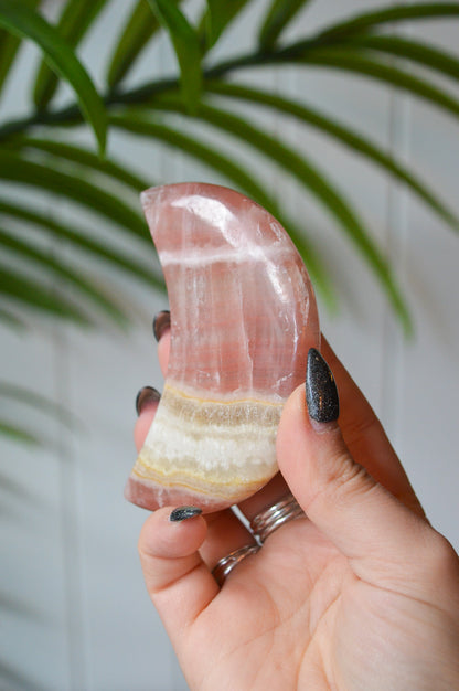 Rose Calcite Moon