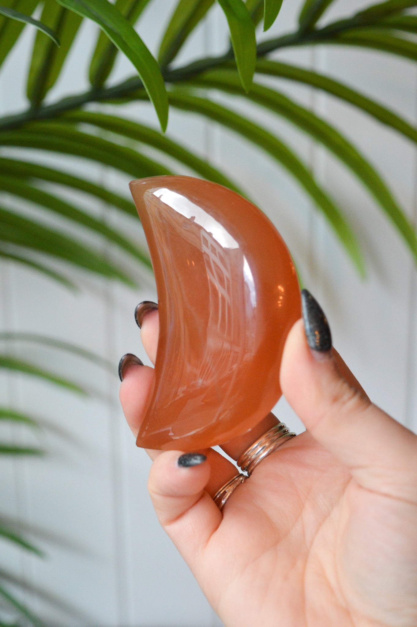 Honey Calcite Moon
