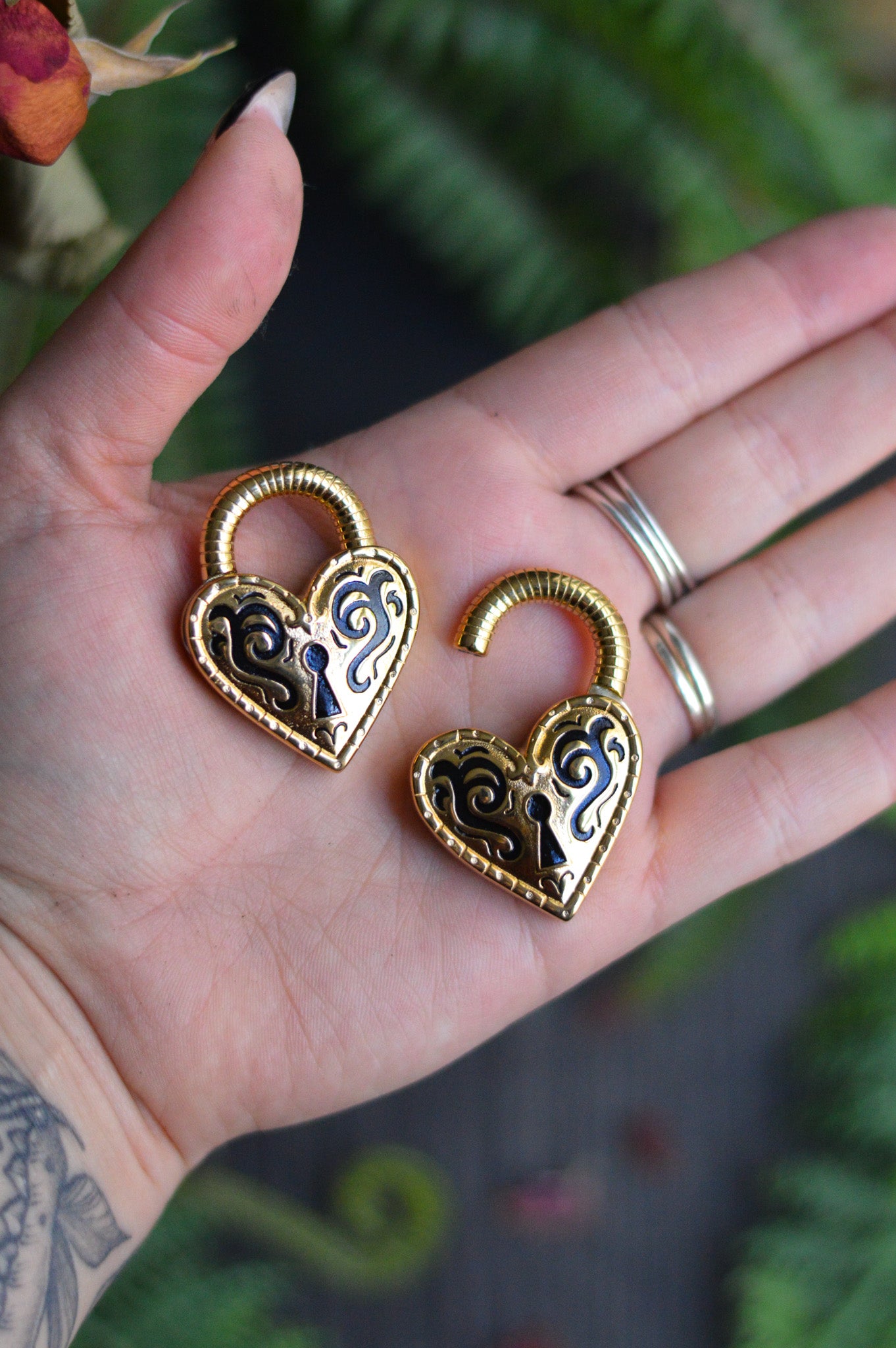 Heart Padlock Ear Weights