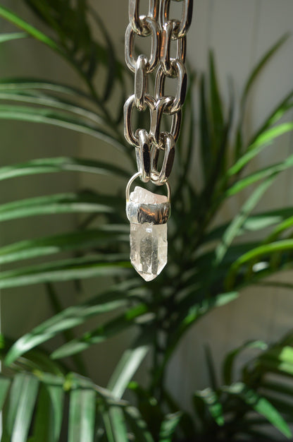 Rough Clear Quartz Chunky Chain Necklace #3