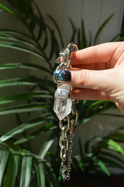 Rough Clear Quartz Chunky Chain Necklace #5