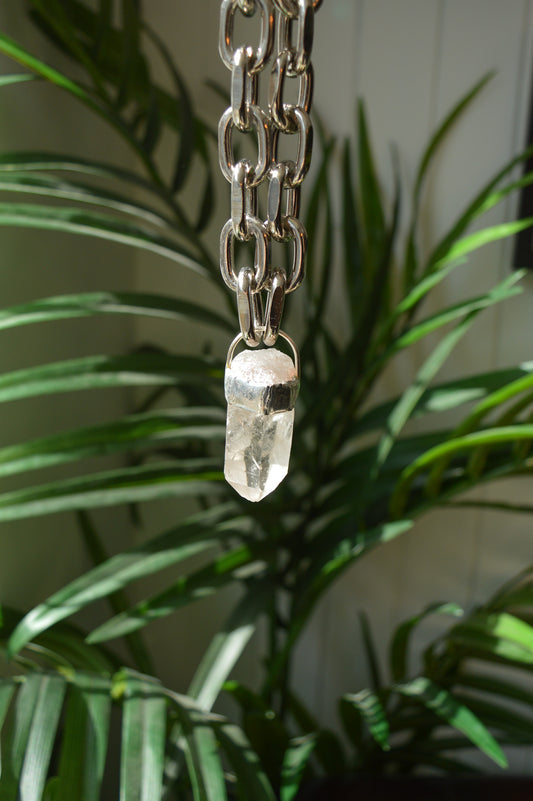 Rough Clear Quartz Chunky Chain Necklace #6