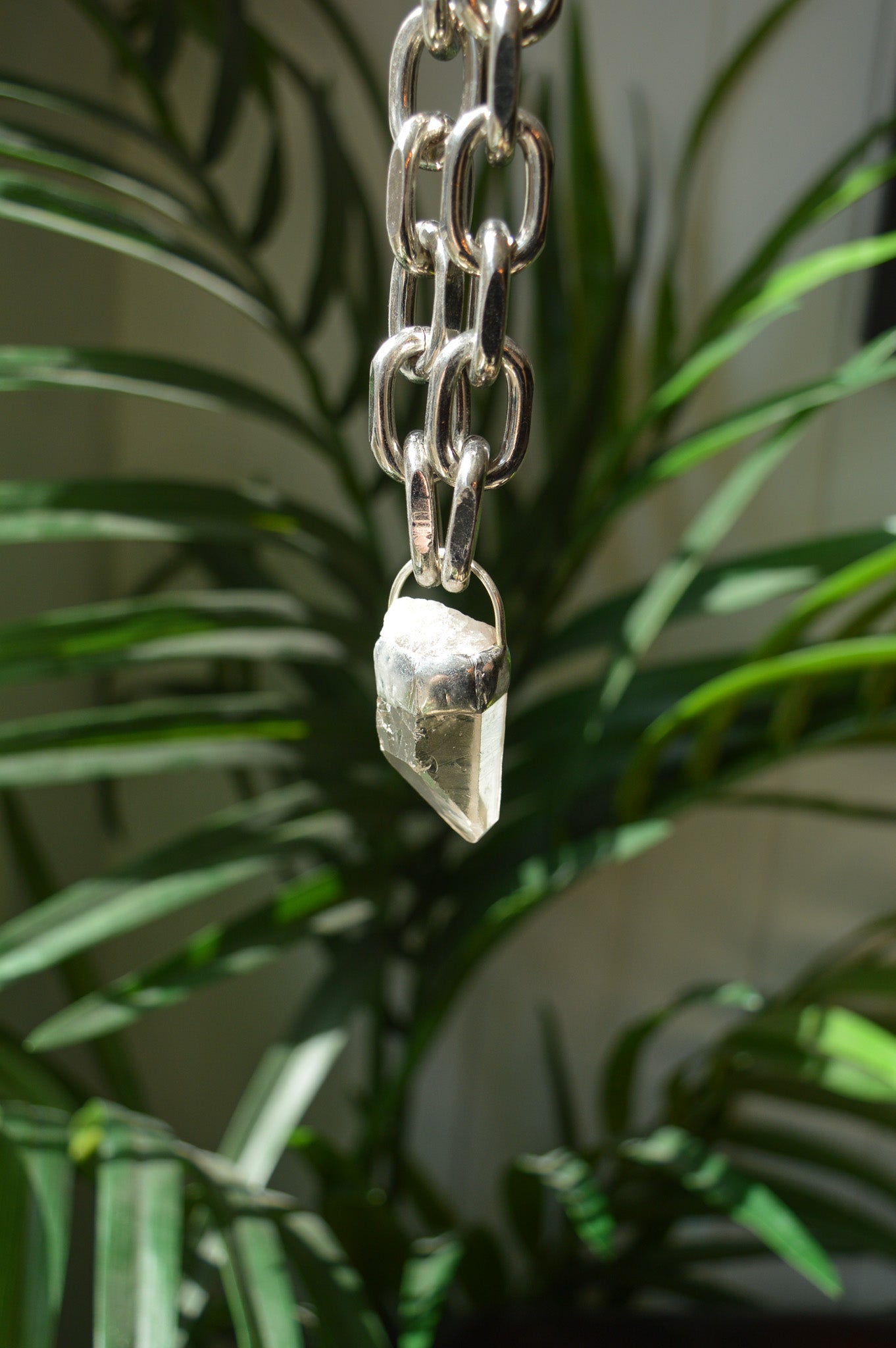 Rough Clear Quartz Chunky Chain Necklace #8