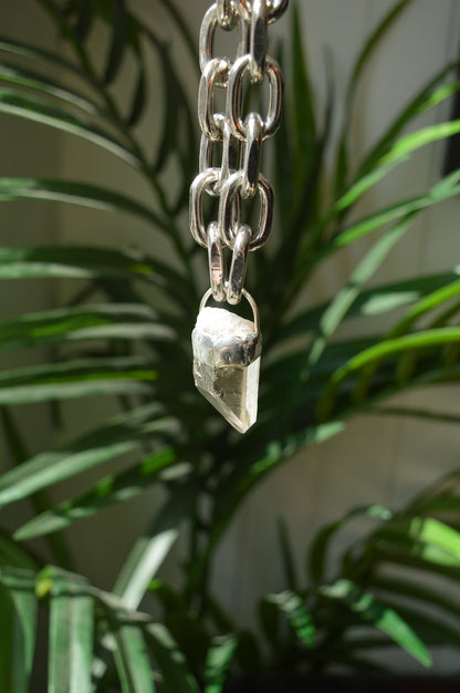 Rough Clear Quartz Chunky Chain Necklace #8