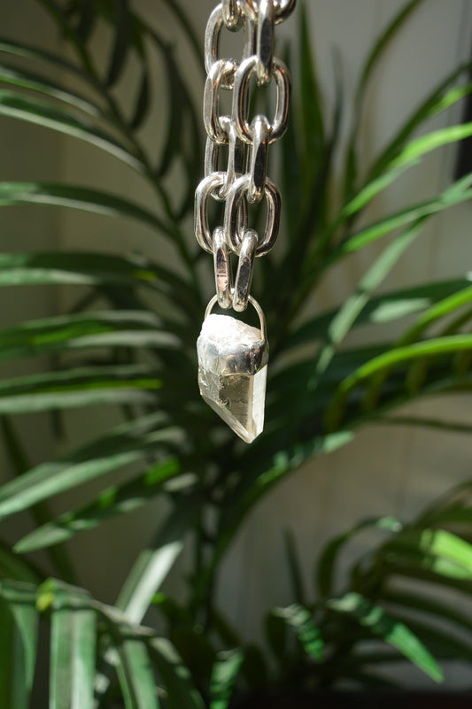 Rough Clear Quartz Chunky Chain Necklace #8