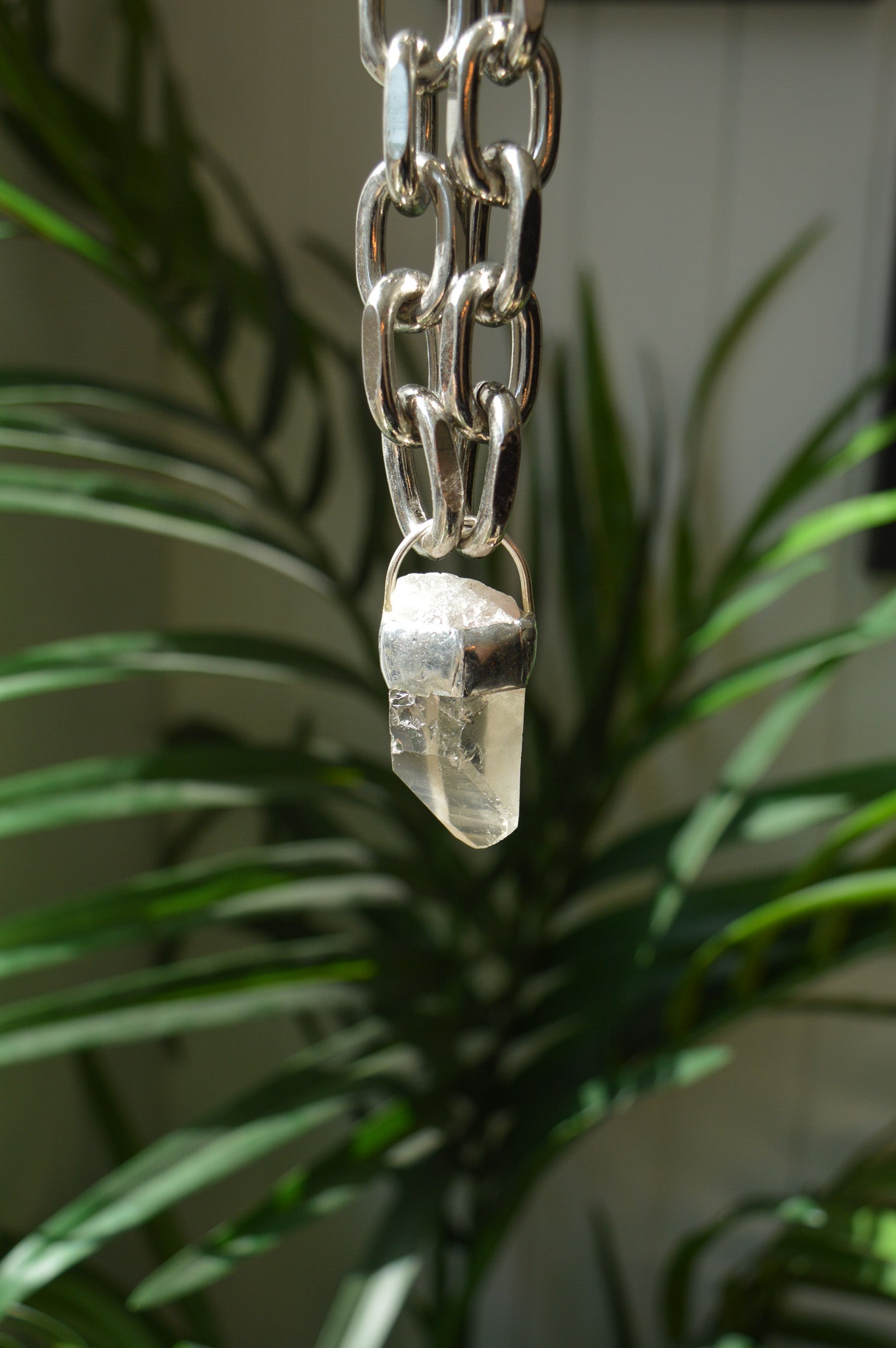 Rough Clear Quartz Chunky Chain Necklace #8