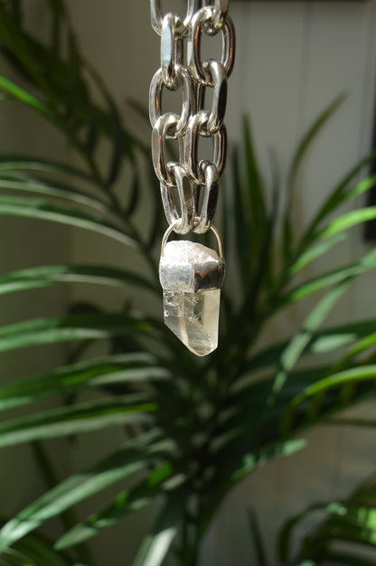 Rough Clear Quartz Chunky Chain Necklace #8