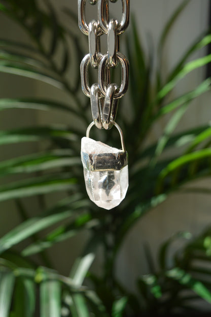 Rough Clear Quartz Chunky Chain Necklace #12