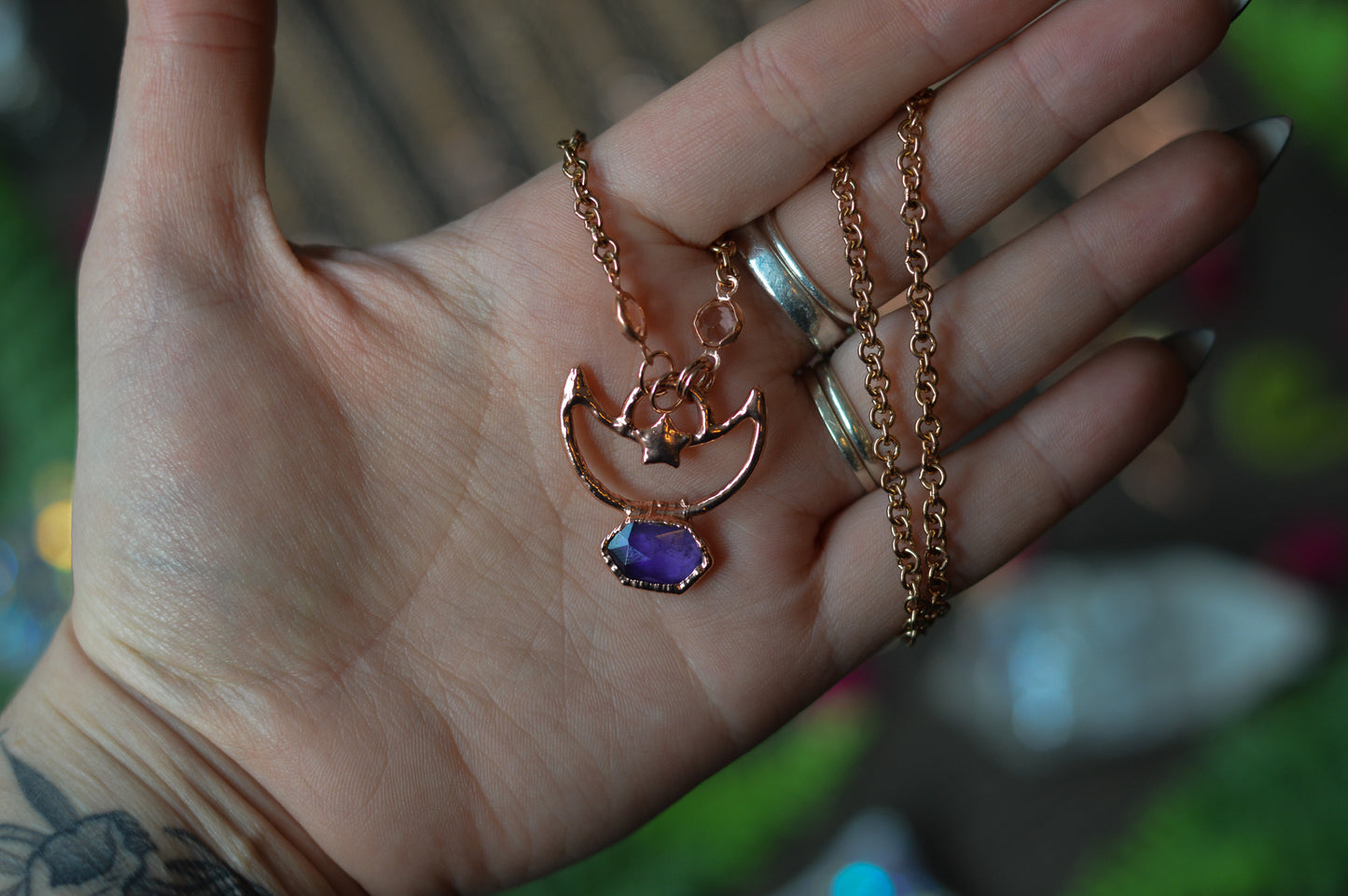 Celestial Amethyst Copper Necklace
