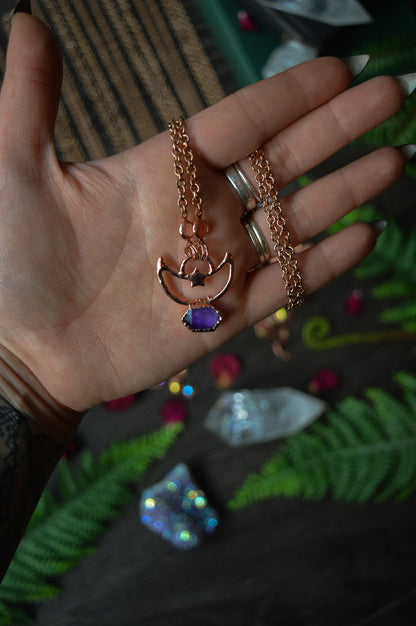 Celestial Amethyst Copper Necklace