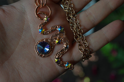 Rhinestone Snake Copper Necklace II