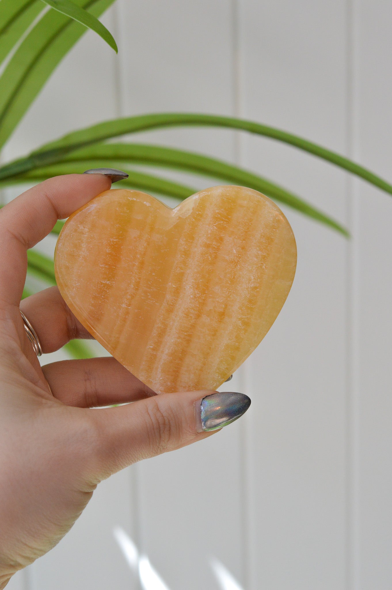 Orange Calcite Heart